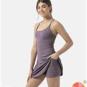 Halara In My Feels Dress Medium Lilac Chocolate